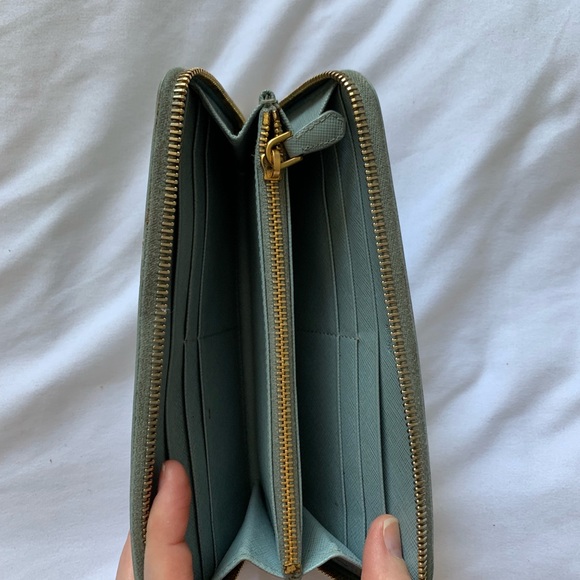 Prada Light Blue Saffiano Wallet MSRP $725 - Picture 6 of 6